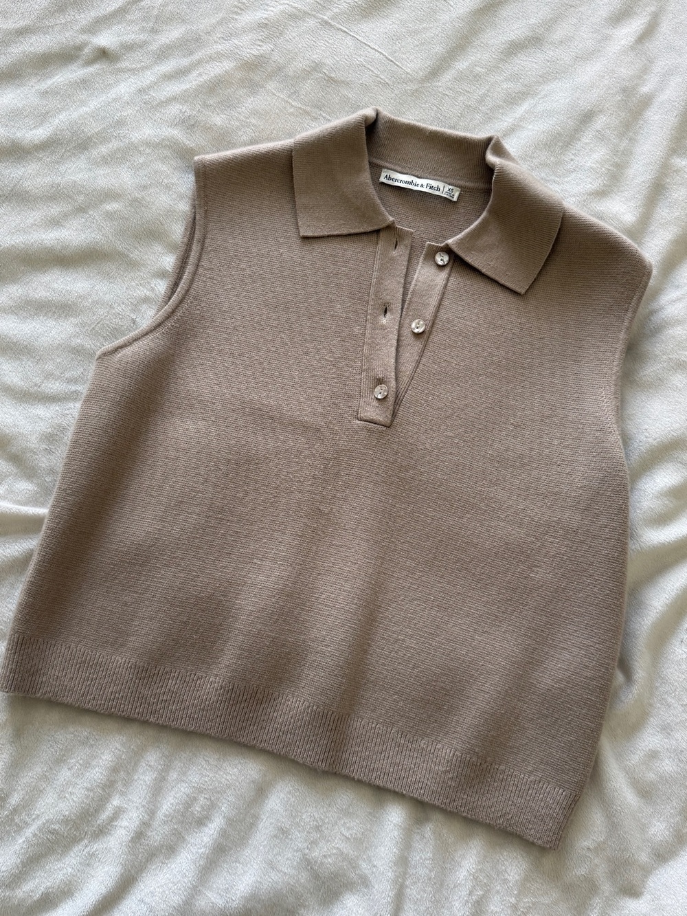 Abercrombie & Fitch Taupe Knit Polo Shirt